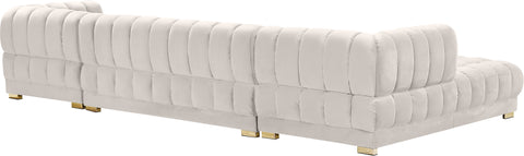 Industry Cream Velvet 3pc. Sectional (3 Boxes) Sectional