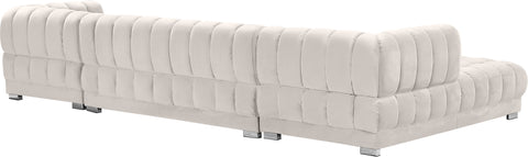 Industry Cream Velvet 3pc. Sectional (3 Boxes) Sectional