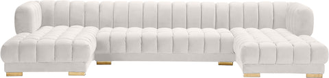 Industry Cream Velvet 3pc. Sectional (3 Boxes) Sectional