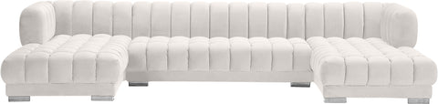 Industry Cream Velvet 3pc. Sectional (3 Boxes) Sectional