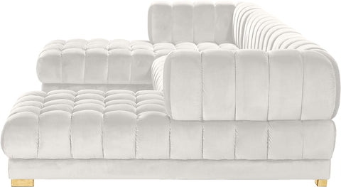 Industry Cream Velvet 3pc. Sectional (3 Boxes) Sectional