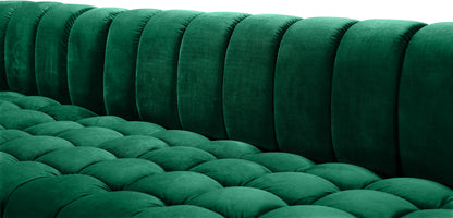 Industry Green Velvet 3pc. Sectional (3 Boxes) Sectional