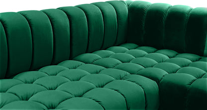 Industry Green Velvet 3pc. Sectional (3 Boxes) Sectional