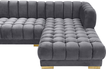 Industry Grey Velvet 3pc. Sectional (3 Boxes) Sectional