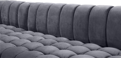 Industry Grey Velvet 3pc. Sectional (3 Boxes) Sectional