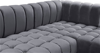 Industry Grey Velvet 3pc. Sectional (3 Boxes) Sectional