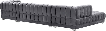 Industry Grey Velvet 3pc. Sectional (3 Boxes) Sectional