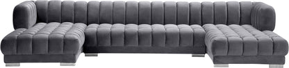 Industry Grey Velvet 3pc. Sectional (3 Boxes) Sectional