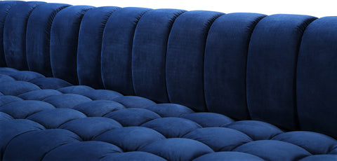 Industry Navy Velvet 3pc. Sectional (3 Boxes) Sectional