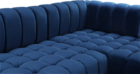 Industry Navy Velvet 3pc. Sectional (3 Boxes) Sectional