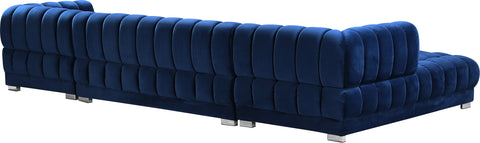 Industry Navy Velvet 3pc. Sectional (3 Boxes) Sectional