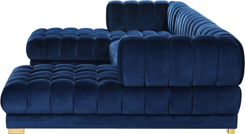 Industry Navy Velvet 3pc. Sectional (3 Boxes) Sectional