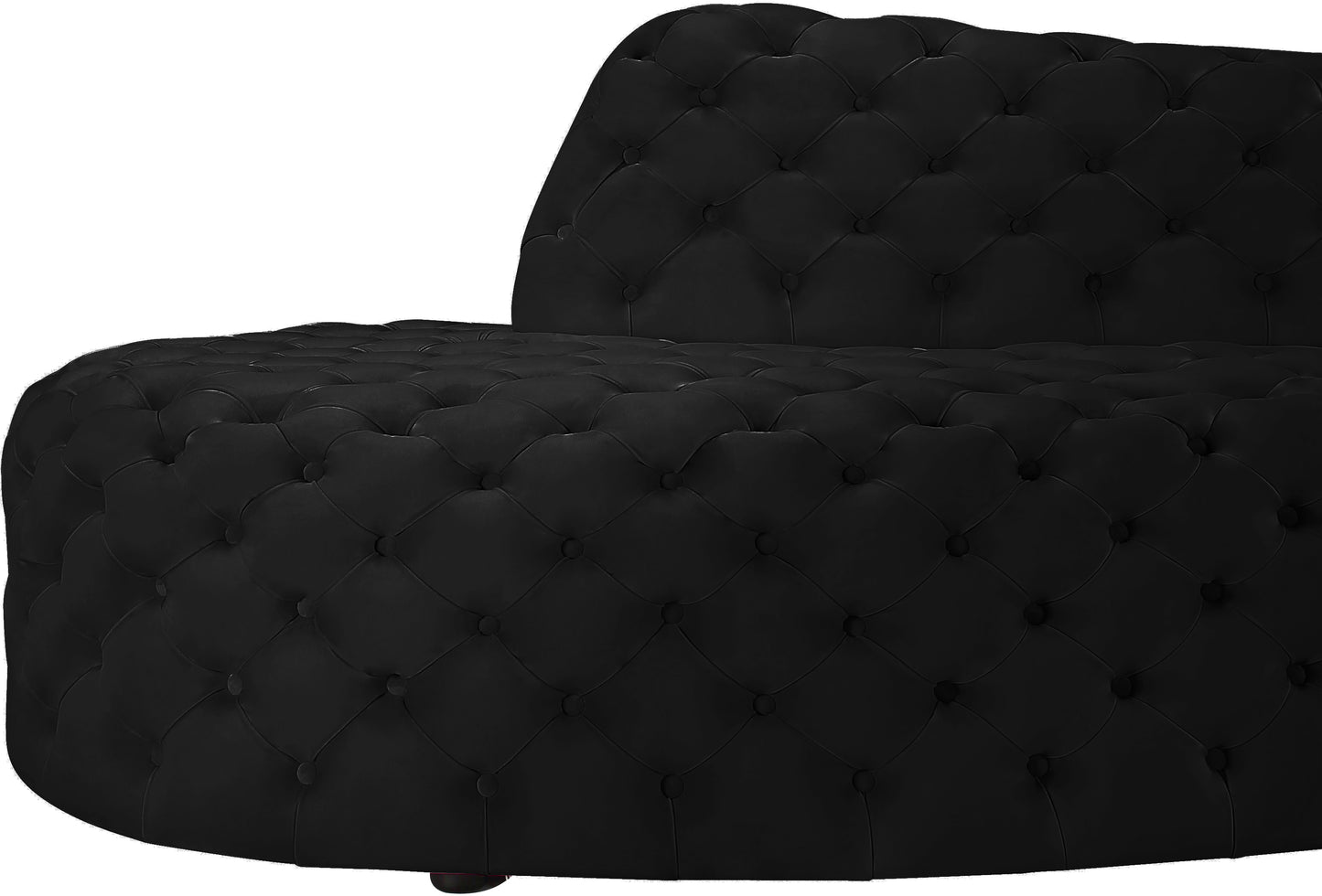 creston black velvet 2pc. sectional sectional