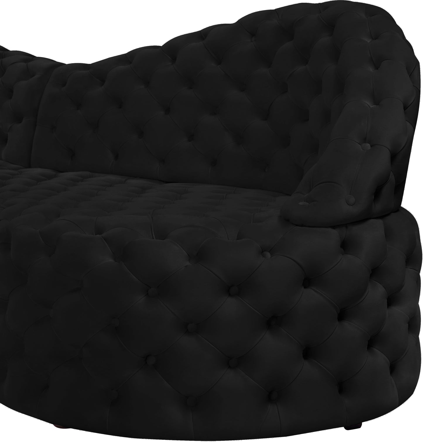 creston black velvet 2pc. sectional sectional