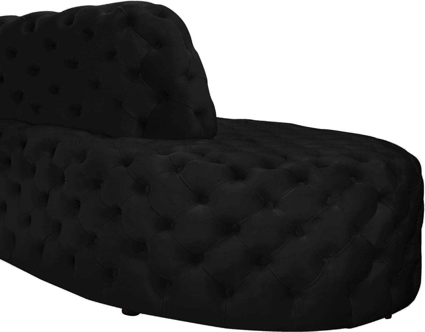 creston black velvet 2pc. sectional sectional