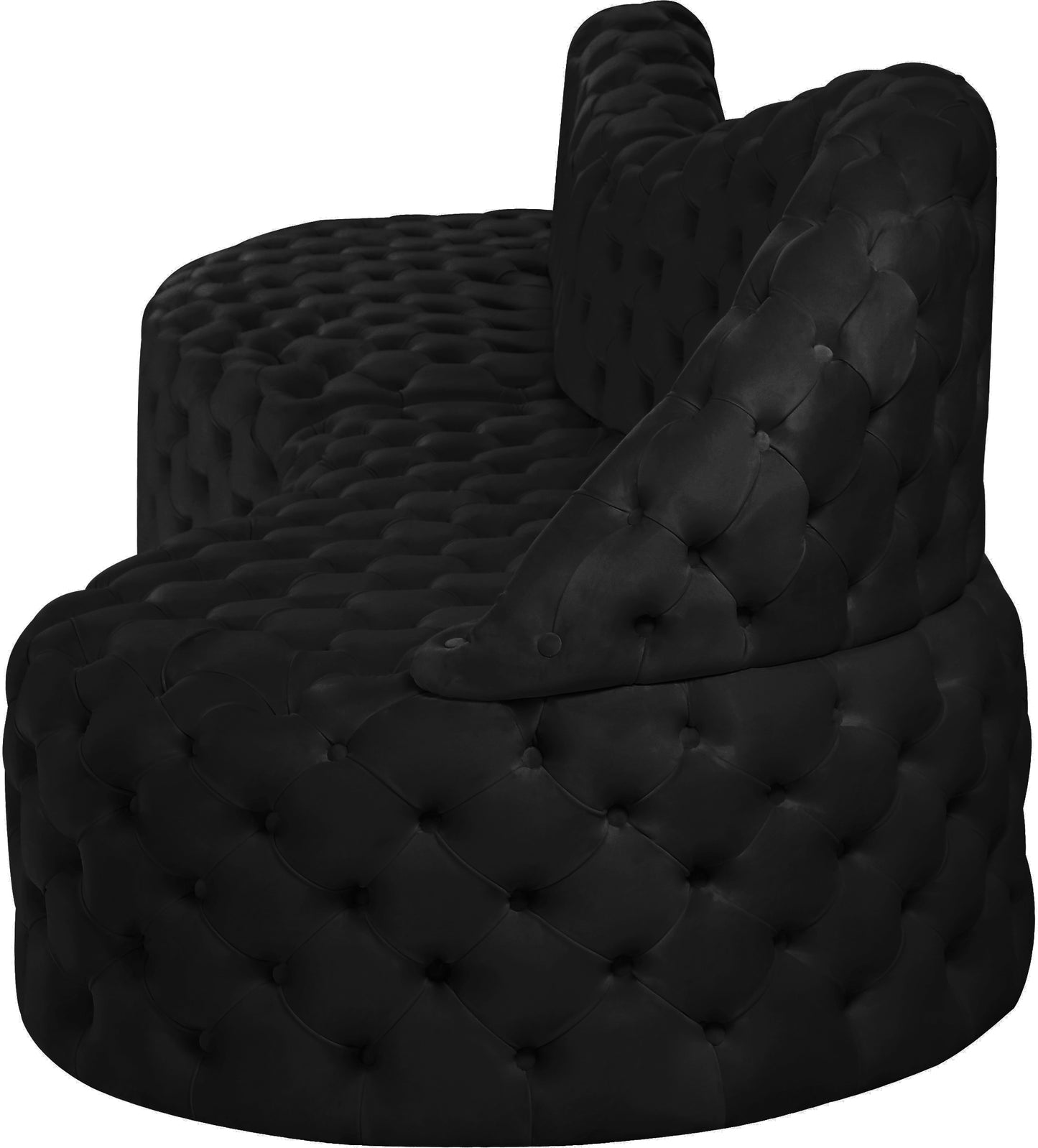 creston black velvet 2pc. sectional sectional