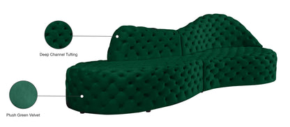 Creston Green Velvet 2pc. Sectional Sectional