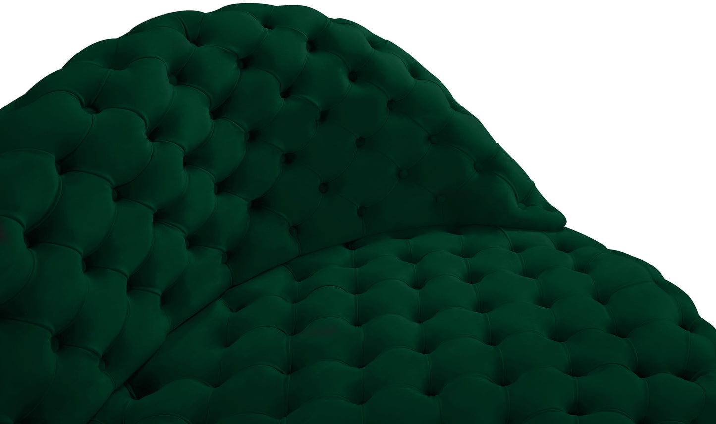 creston green velvet 2pc. sectional sectional