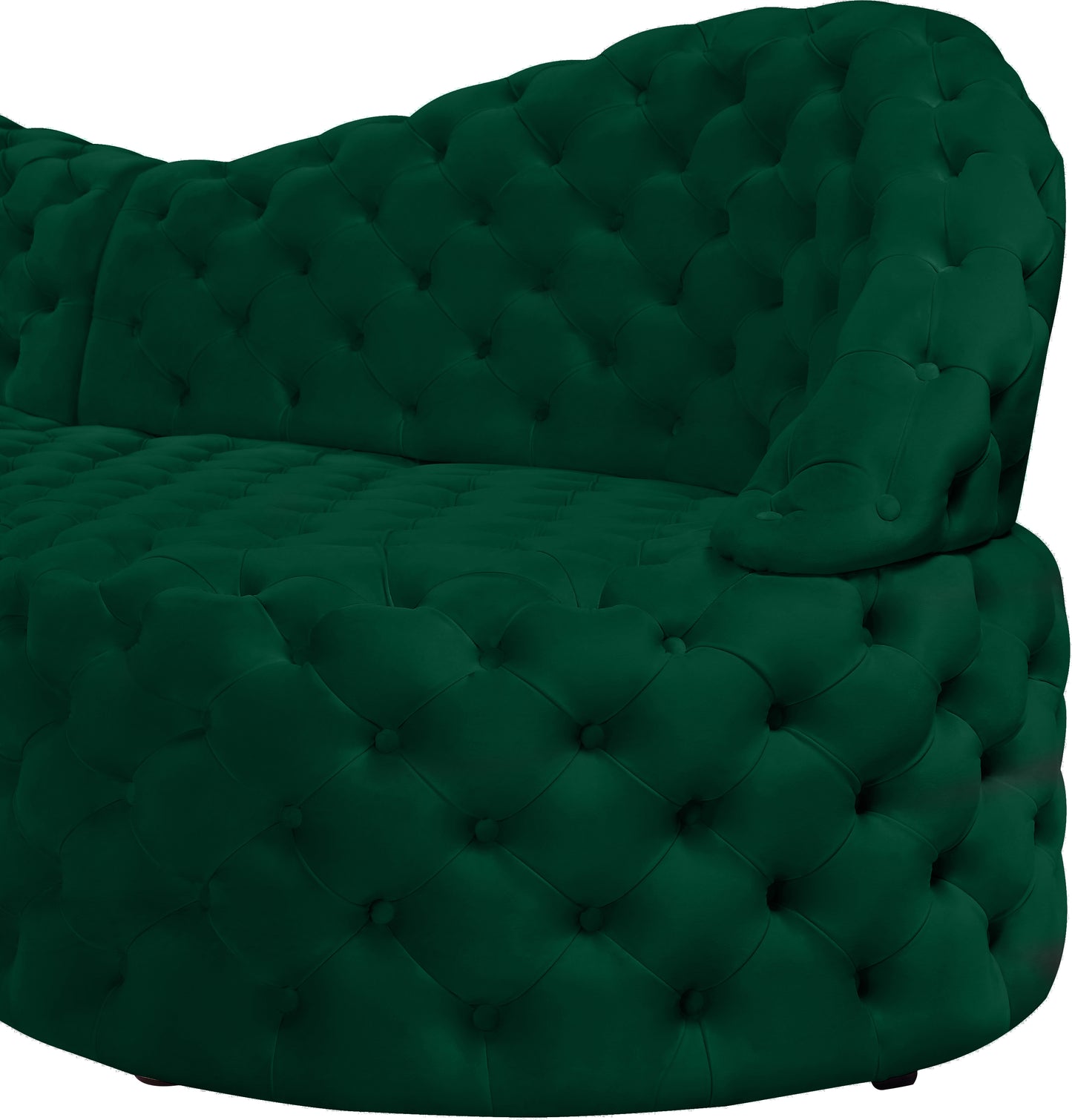 creston green velvet 2pc. sectional sectional