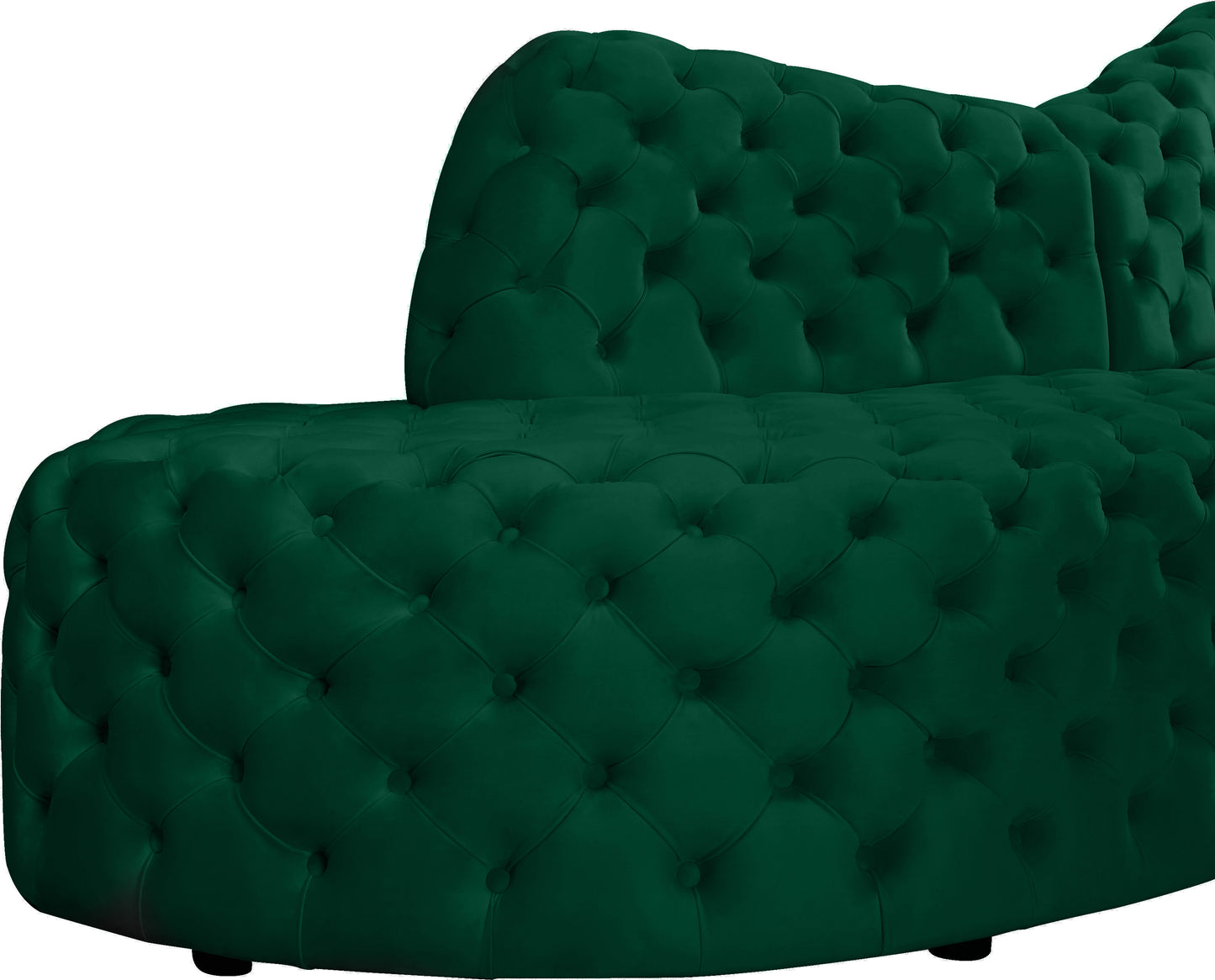 creston green velvet 2pc. sectional sectional