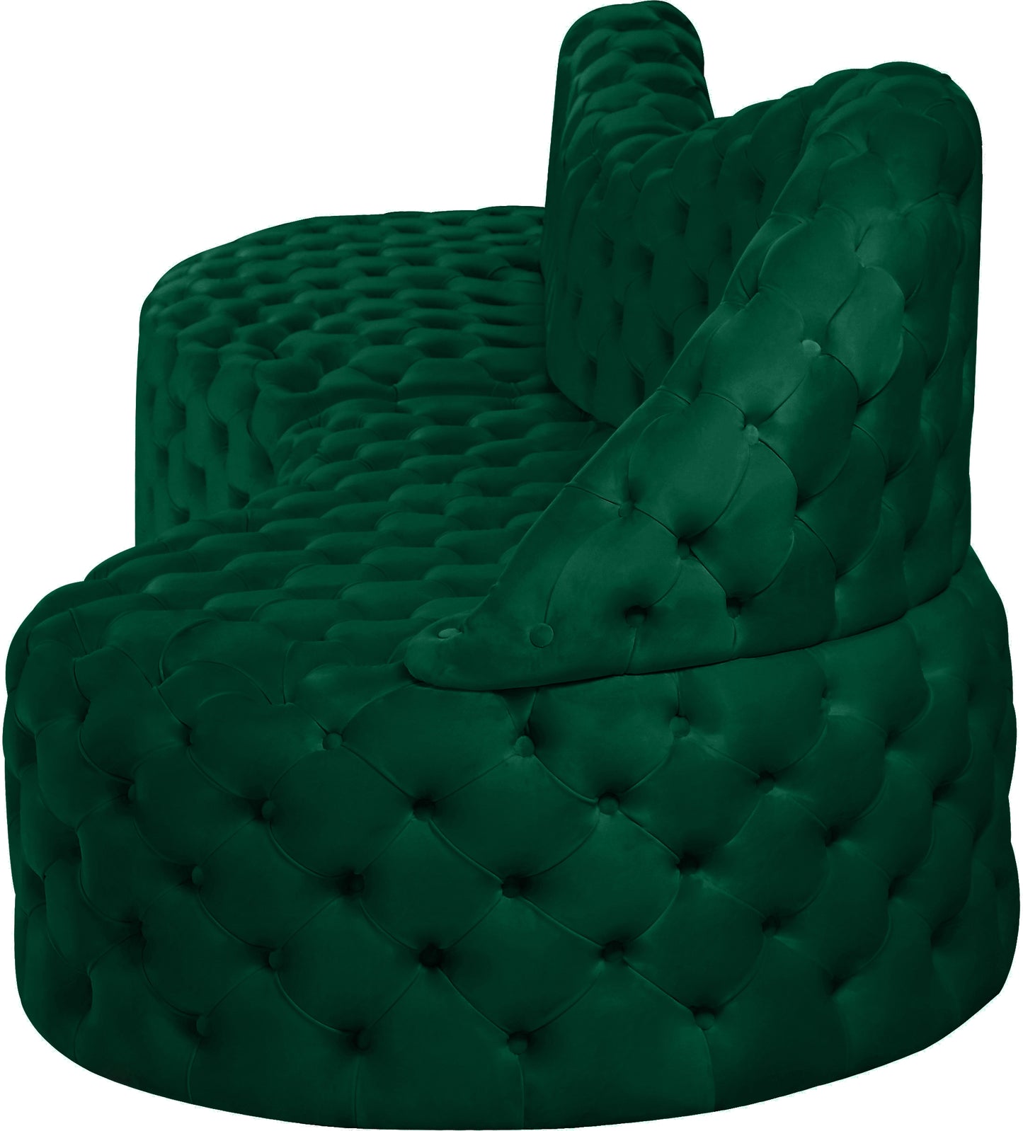 creston green velvet 2pc. sectional sectional