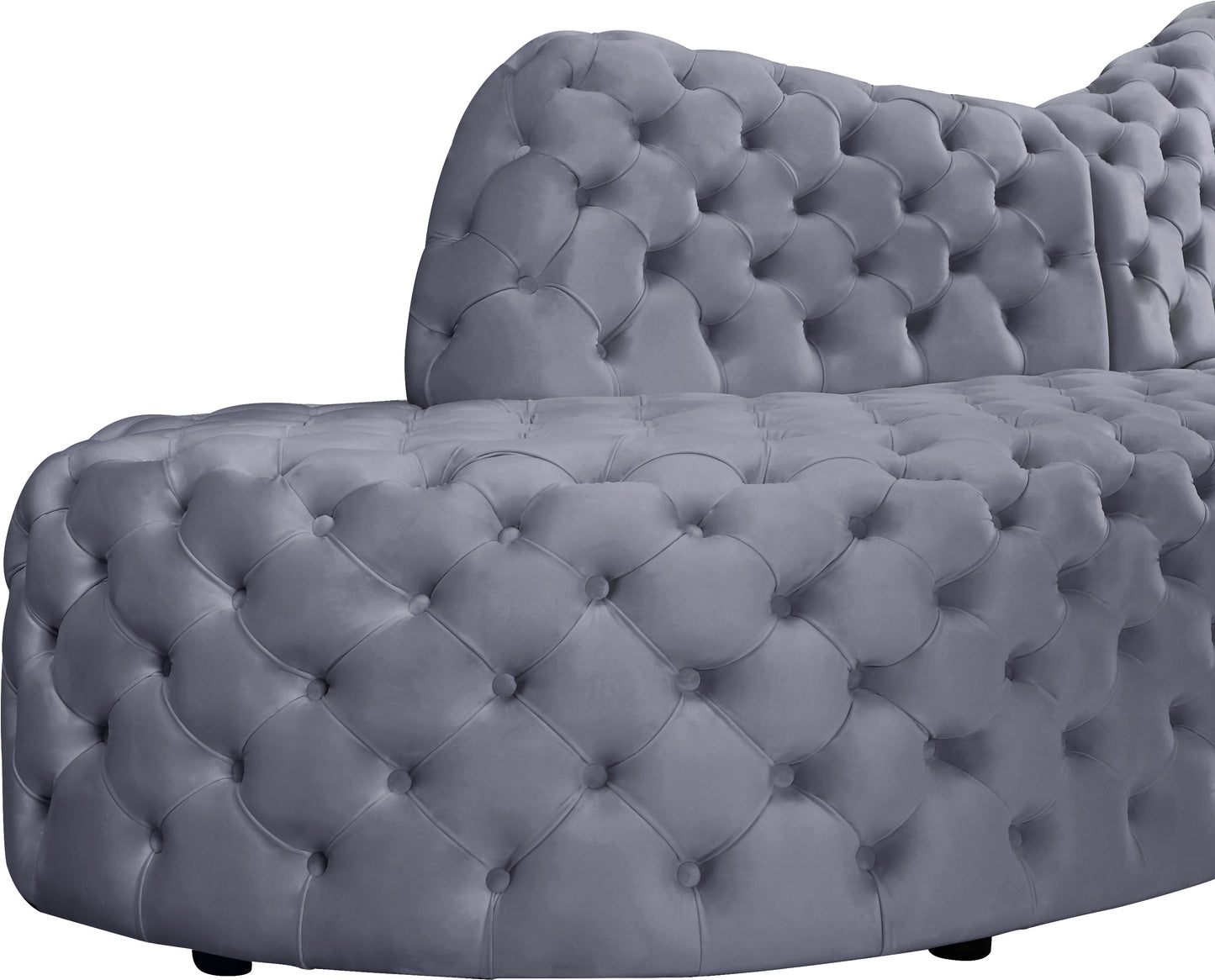 creston grey velvet 2pc. sectional sectional