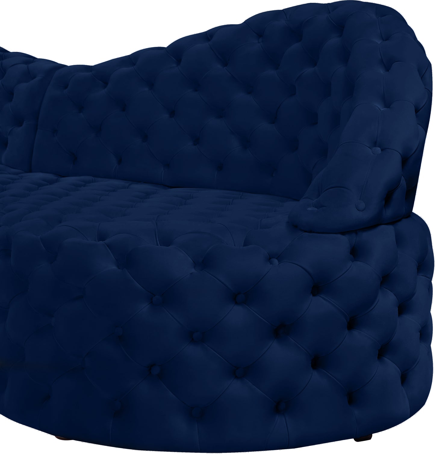 creston navy velvet 2pc. sectional sectional