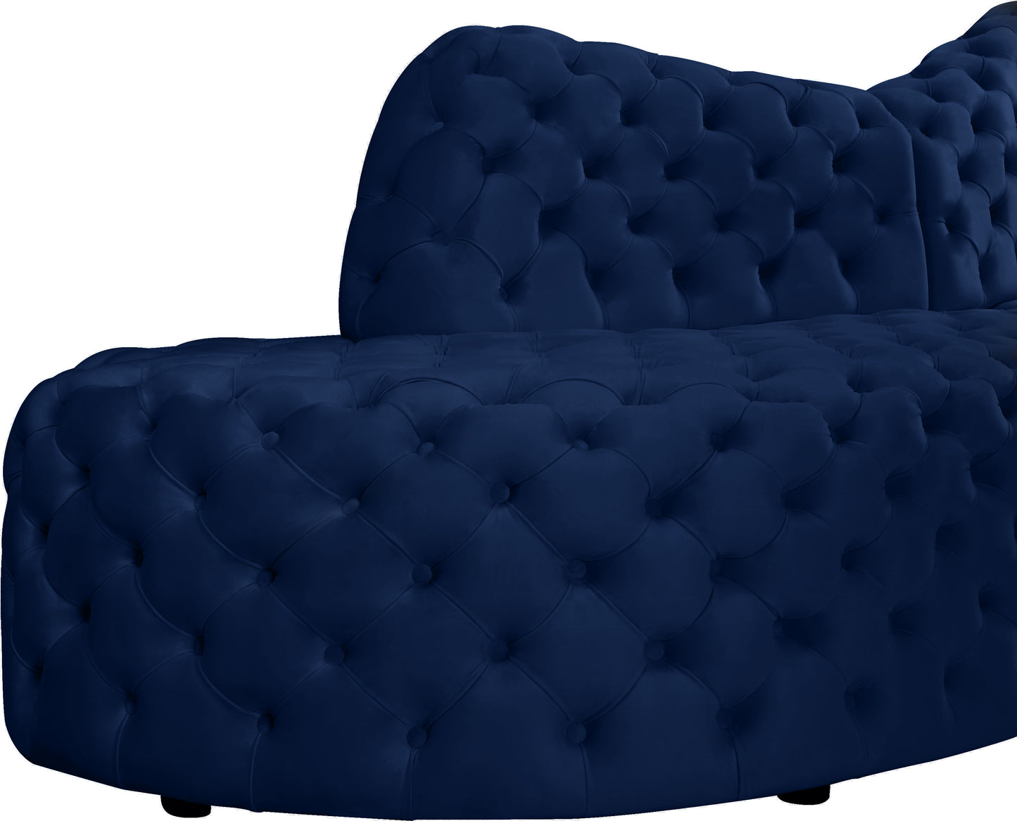 creston navy velvet 2pc. sectional sectional