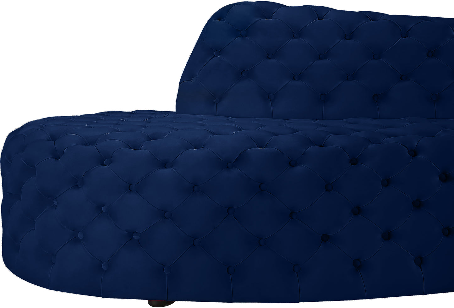 creston navy velvet 2pc. sectional sectional