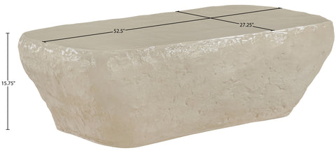Talia Beige Concrete Indoor/Outdoor Coffee Table, 1 Piece