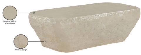 Talia Beige Concrete Indoor/Outdoor Coffee Table, 1 Piece
