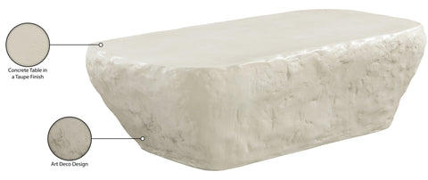 Talia Taupe Concrete Indoor/Outdoor Coffee Table, 1 Piece