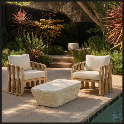 Talia Taupe Concrete Indoor/Outdoor Coffee Table, 1 Piece