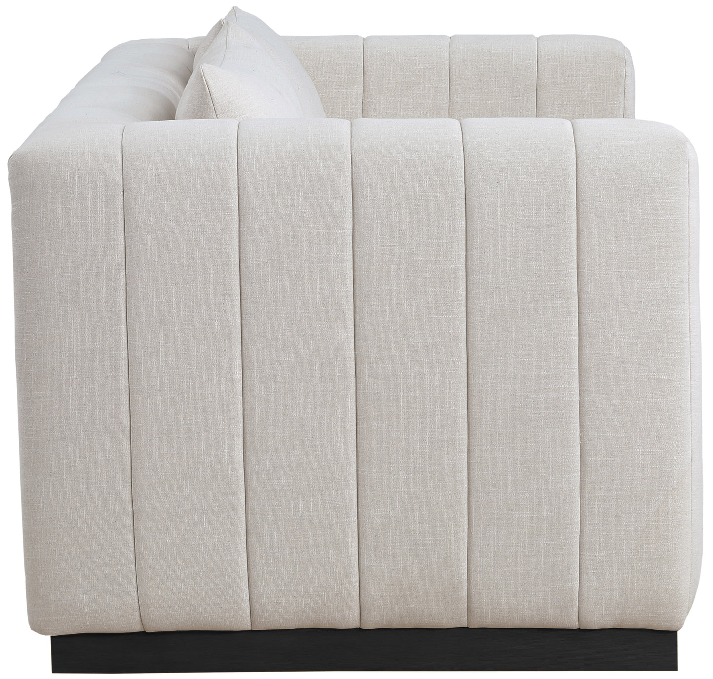 rays beige linen textured fabric loveseat l