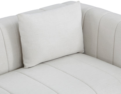 Rays Cream Linen Textured Fabric Chair C