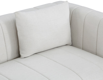 Rays Cream Linen Textured Fabric Loveseat L