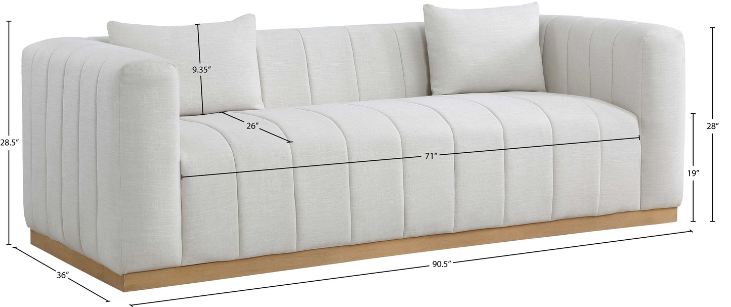 rays cream linen textured fabric sofa s