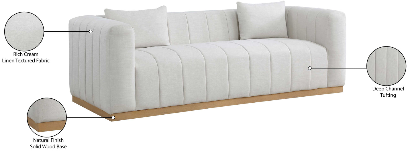 rays cream linen textured fabric sofa s