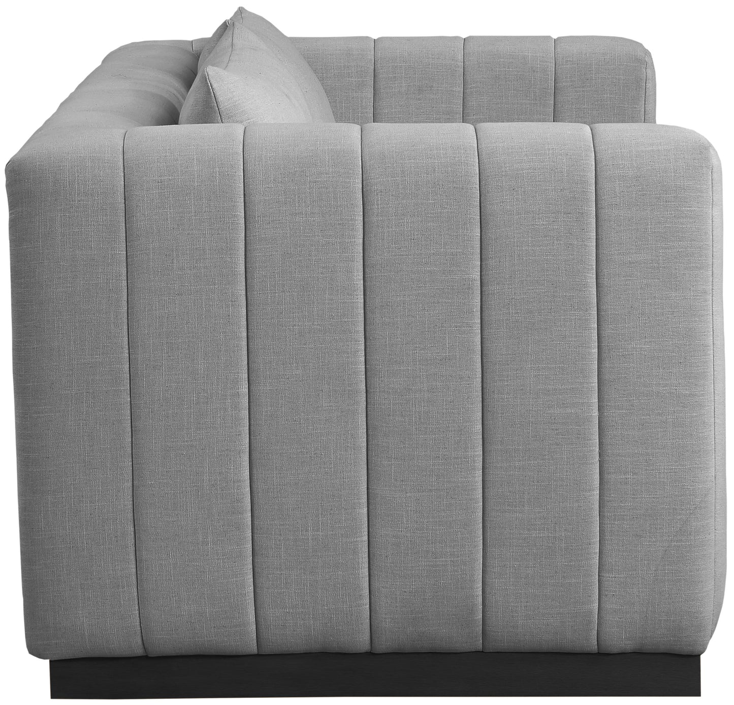 rays grey linen textured fabric loveseat l