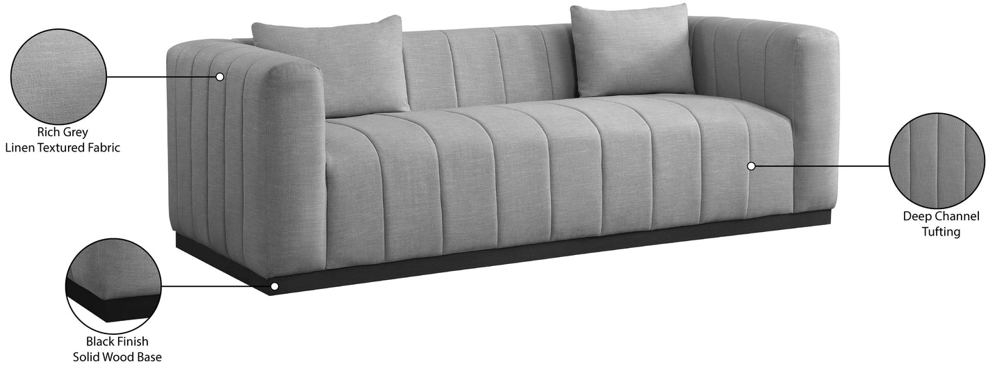 rays grey linen textured fabric sofa s