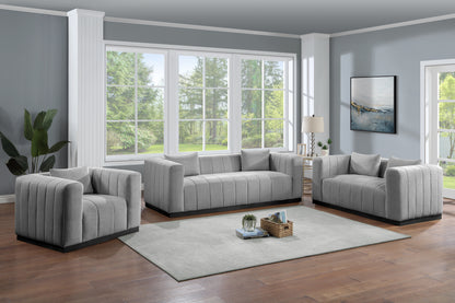 Rays Grey Linen Textured Fabric Sofa S