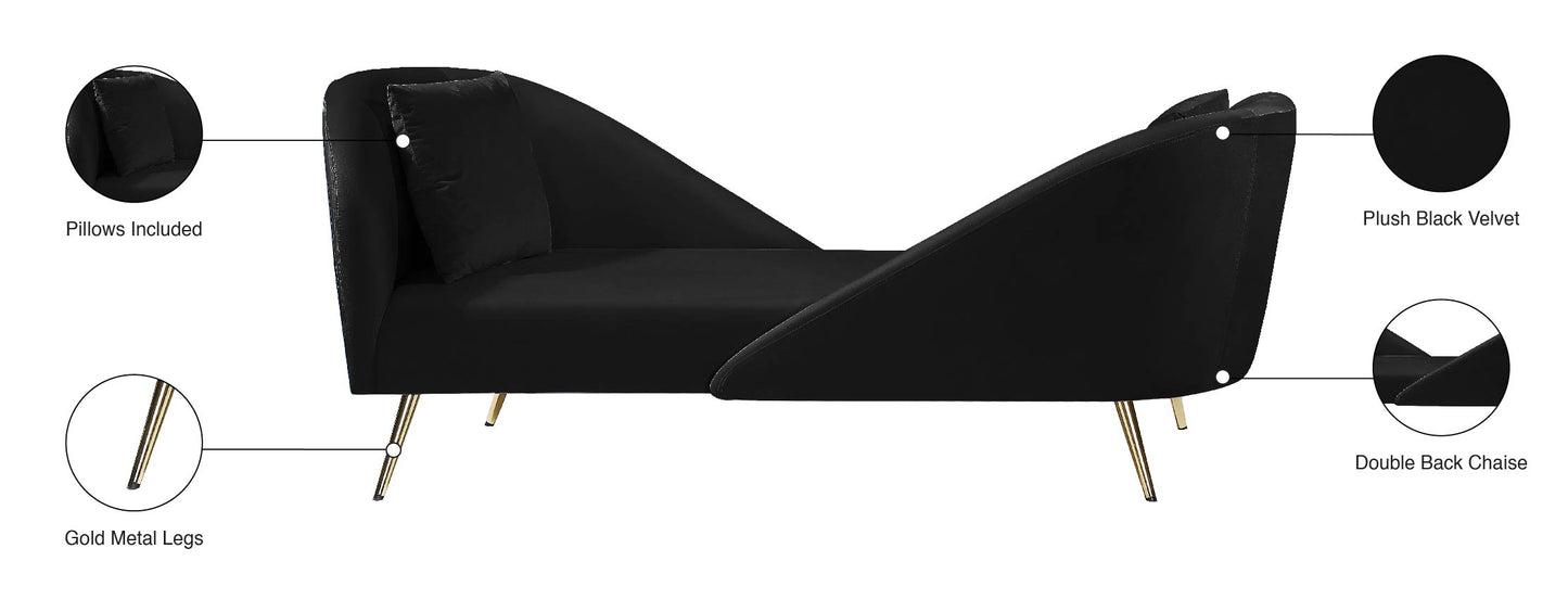 opera black velvet chaise chaise