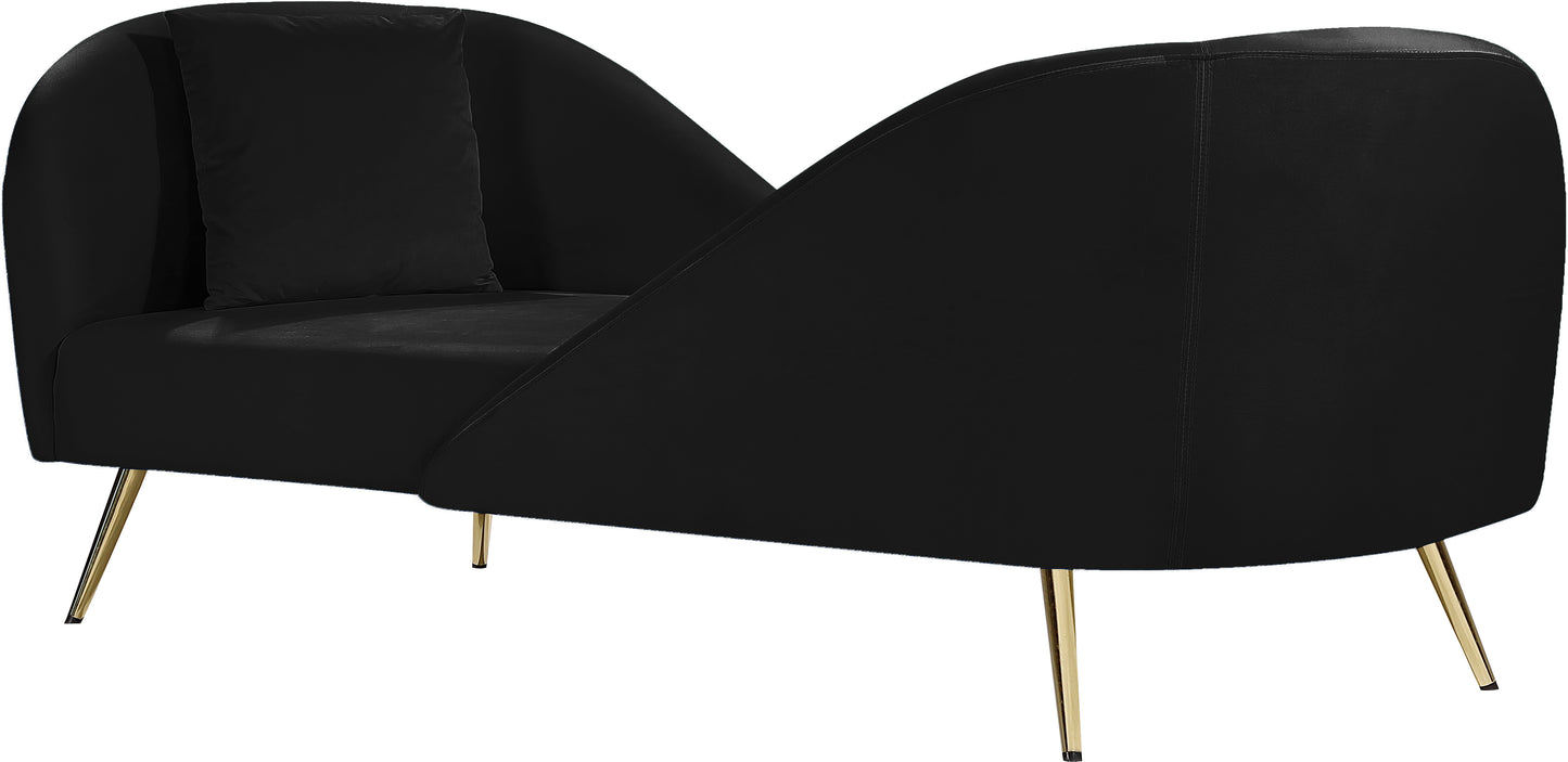 opera black velvet chaise chaise