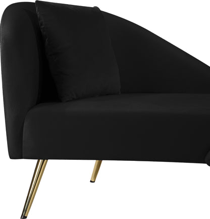 Opera Black Velvet Chaise Chaise