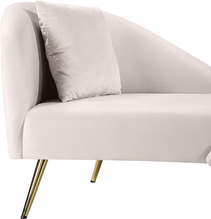 Opera Cream Velvet Chaise Chaise