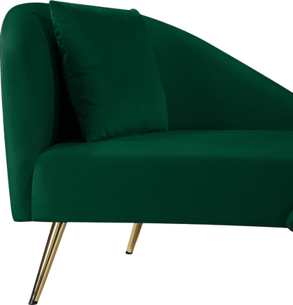 Opera Green Velvet Chaise Chaise