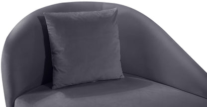 Opera Grey Velvet Chaise Chaise