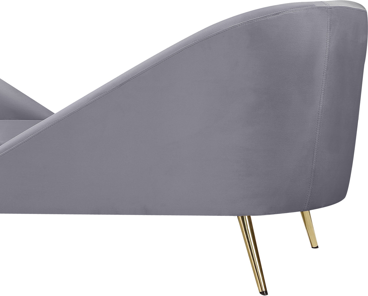 opera grey velvet chaise chaise