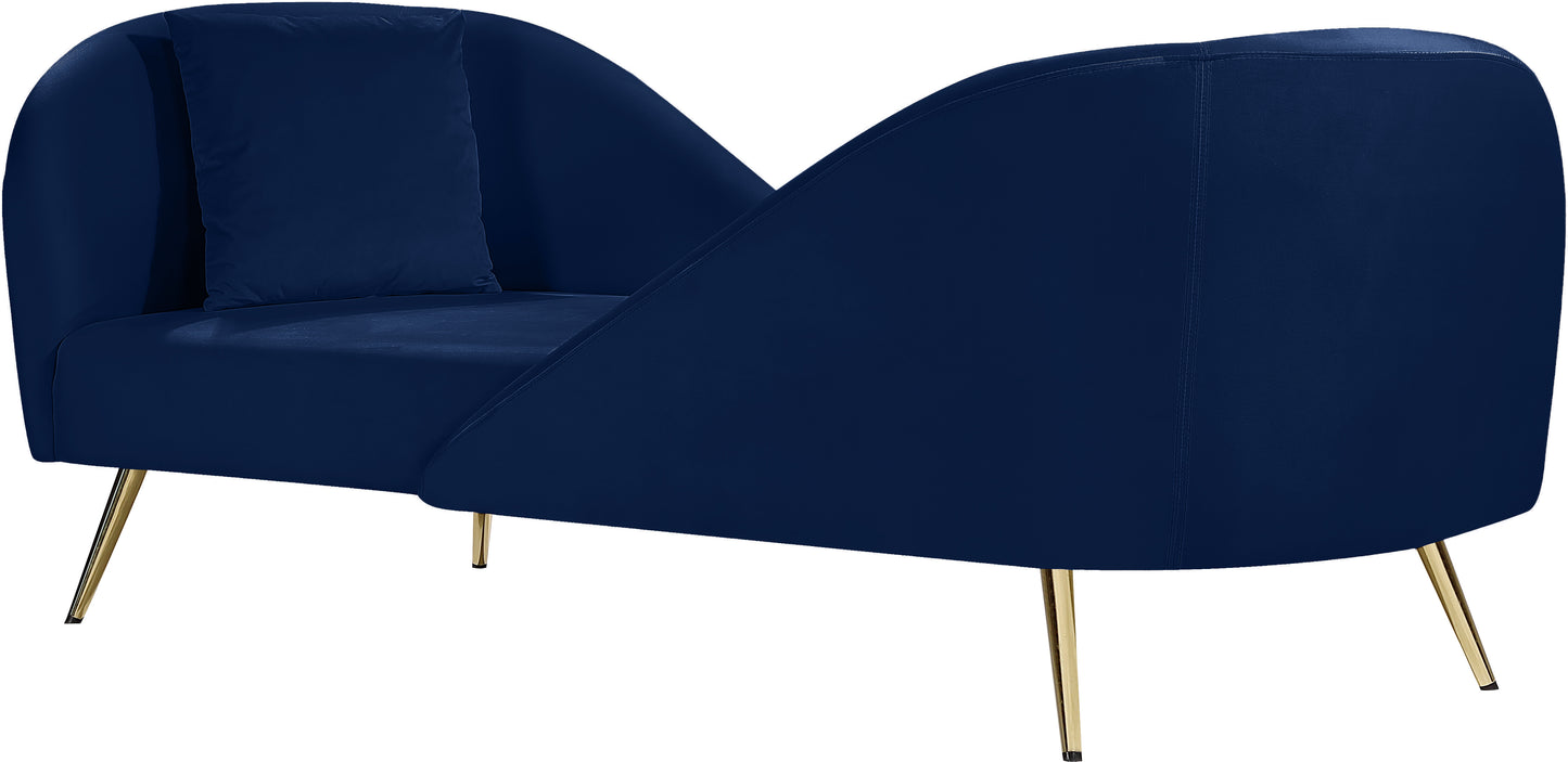 opera navy velvet chaise chaise