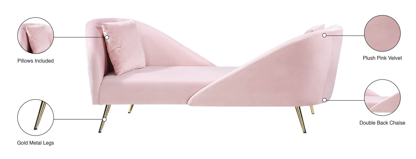 opera pink velvet chaise chaise